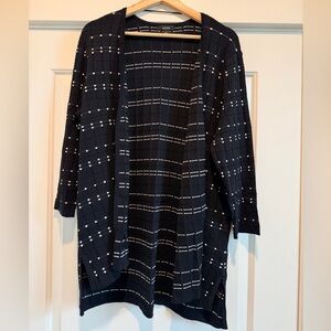 Alfani Black and White Textured Cardigan